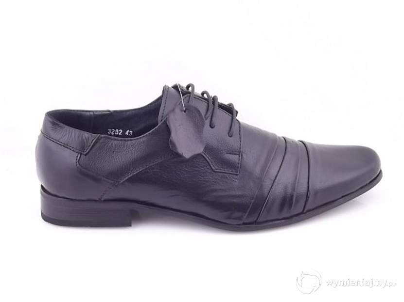 wyjsciowe skorzane buty meskie czarny kolor roz 46 i inne detal cena hurtowa zdjęcie 1