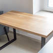 Biurko stolik z litego drewna dębowe 130x70 w stylu industrialnym FV23 zdjęcie 2