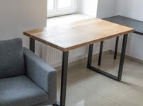 Biurko stolik z litego drewna dębowe 130x70 w stylu industrialnym FV23