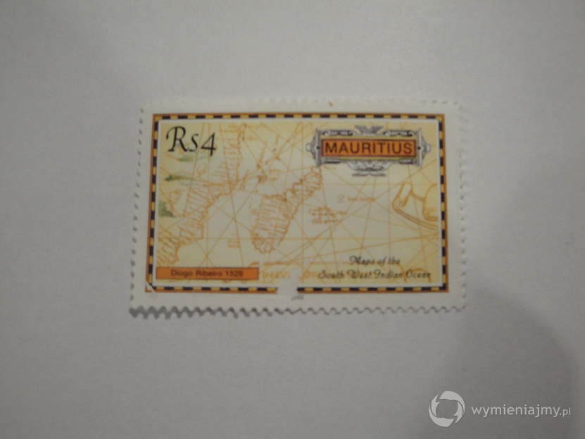 Znaczek Mauritius - mapa zdjęcie 1