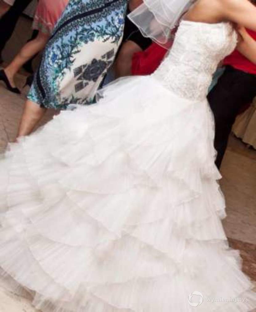 Suknia ślubna z gorsetem 38 + GRATISY poduszka wachlarz zdjęcie 1
